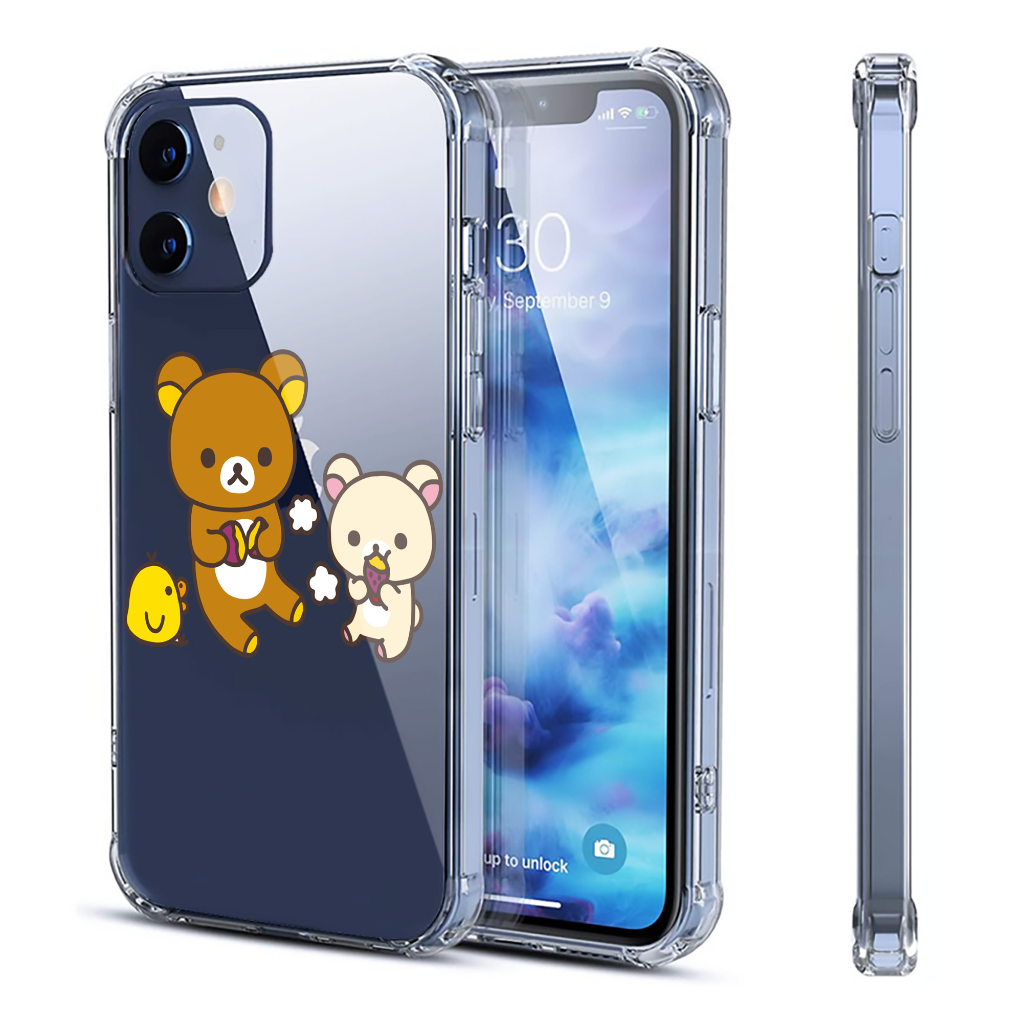 （画像用） リラックマ リラックマ キイロイトリ Rilakkuma Korilakkuma Kiiroitori 【iPhone 12シリーズ対応】透明スマホケース（クリアソフトケース）